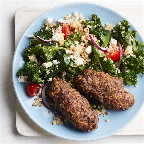 How many protein are in combo beef kafta bulgur & lentil pilaf & fattoush - calories, carbs, nutrition