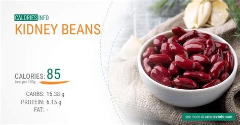 How many protein are in cooked kidney beans - calories, carbs, nutrition