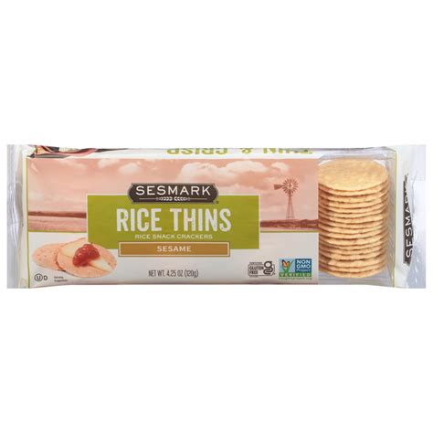 How many protein are in crackers-sesmark rice thins - calories, carbs, nutrition