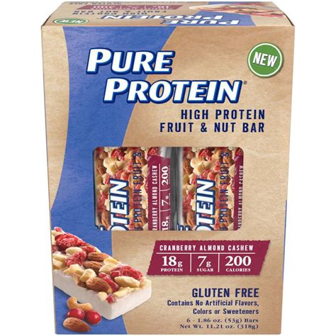 How many protein are in cranberry and almond fruit and nut bar - calories, carbs, nutrition