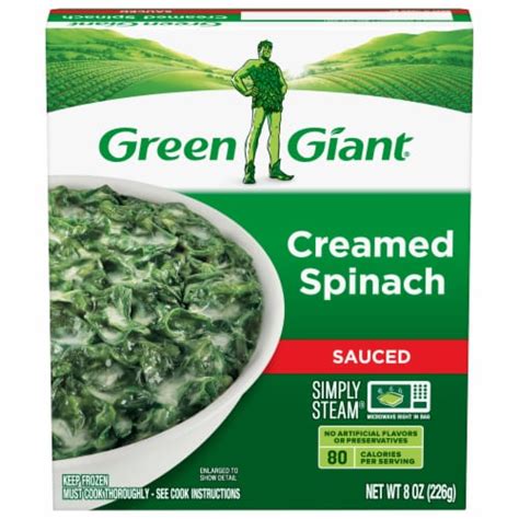 How many protein are in creamed spinach - calories, carbs, nutrition