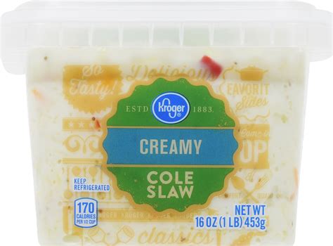 How many protein are in creamy cole slaw 2 oz - calories, carbs, nutrition