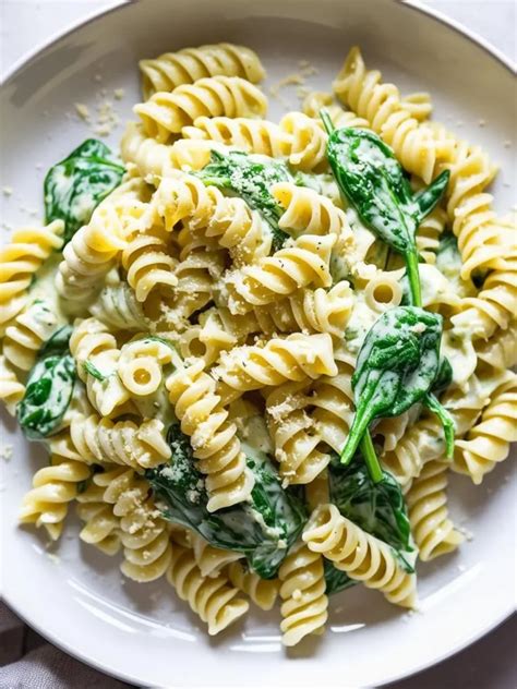 How many protein are in creamy pasta romano with spinach - calories, carbs, nutrition