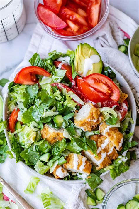 How many protein are in crispy chicken salad with ranch dressing - calories, carbs, nutrition