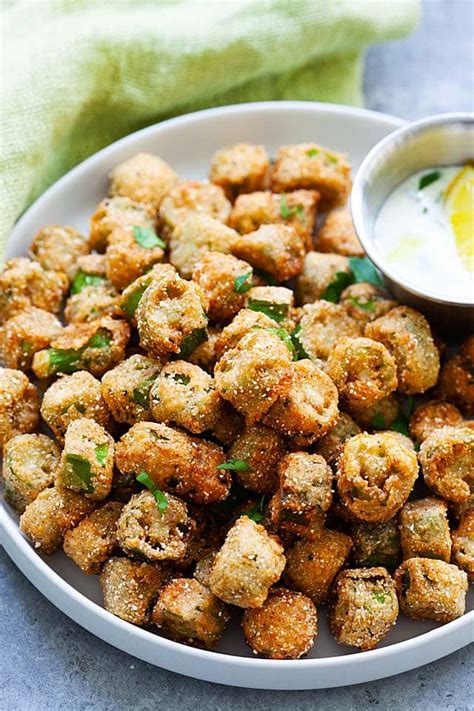 How many protein are in crispy fried okra - calories, carbs, nutrition