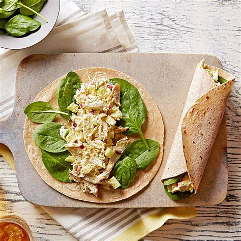 How many protein are in curried chicken green apple wrap - calories, carbs, nutrition