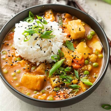 How many protein are in curried sesame tofu with rice & veggies - calories, carbs, nutrition