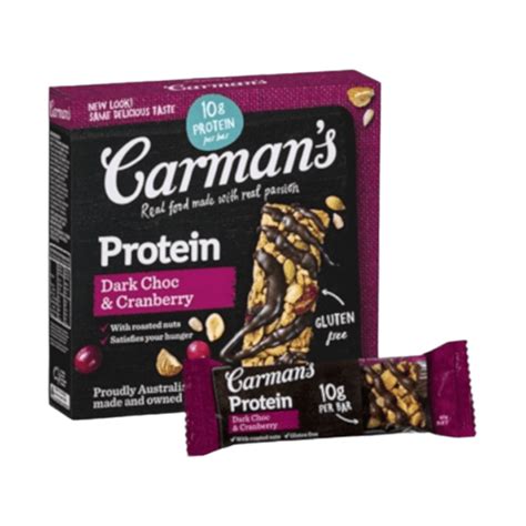 How many protein are in dark choc cranberry & almond bar - calories, carbs, nutrition