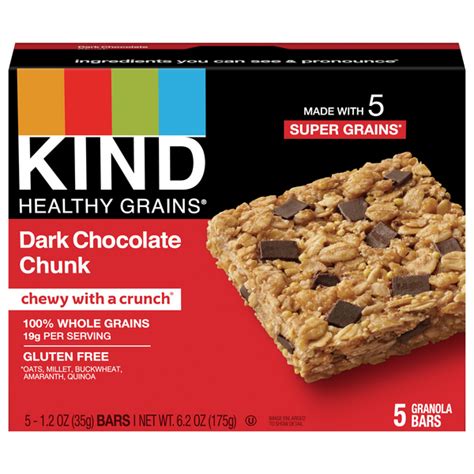 How many protein are in dark chocolate chunk bar - calories, carbs, nutrition