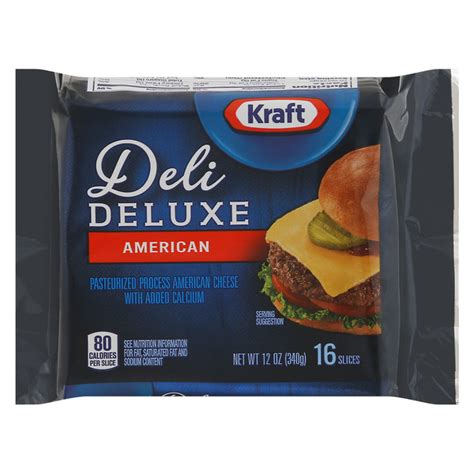 How many protein are in deli deluxe american cheese - calories, carbs, nutrition