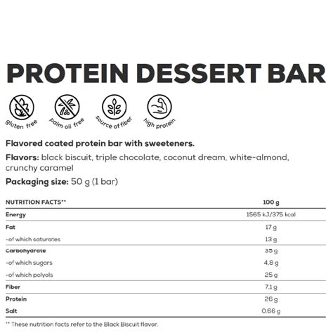 How many protein are in dessert bar five layer fp slc=8x8 - calories, carbs, nutrition