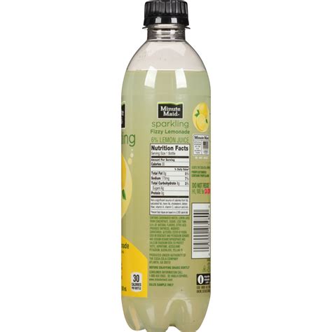 How many protein are in drink sparkling minute maid fizzy lemon 16.9 oz - calories, carbs, nutrition