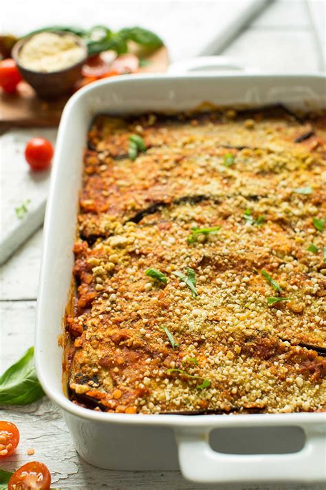 How many protein are in eggplant lasagna - calories, carbs, nutrition