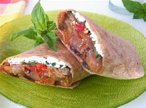 How many protein are in eggplant wrap with goat cheese & quinoa - calories, carbs, nutrition