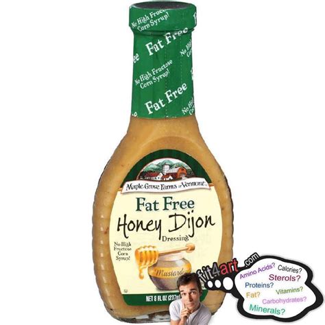 How many protein are in fat free honey mustard - calories, carbs, nutrition