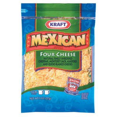 How many protein are in four cheese mexican blend - calories, carbs, nutrition