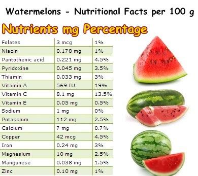 How many protein are in fresh watermelon - calories, carbs, nutrition