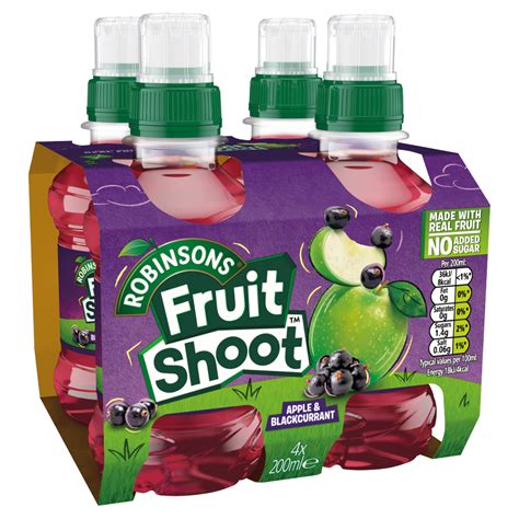 How many protein are in fruit shoot apple and blackcurrant - calories, carbs, nutrition