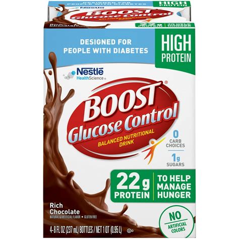 How many protein are in glucose control chocolate boost - calories, carbs, nutrition