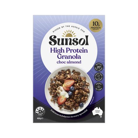 How many protein are in granola, chocolate almond - calories, carbs, nutrition