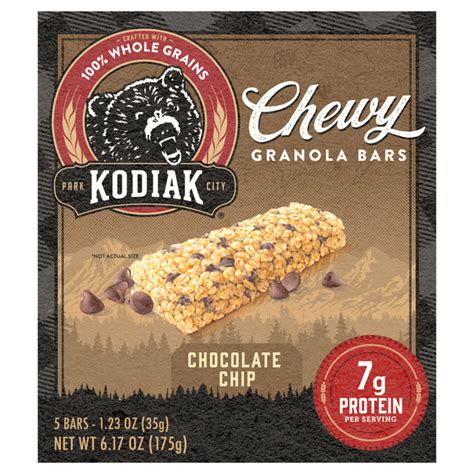 How many protein are in granola bar - chewy, chocolate chip - calories, carbs, nutrition