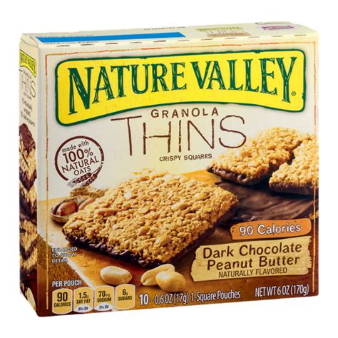 How many protein are in granola thins crispy squares dark chocolate - calories, carbs, nutrition