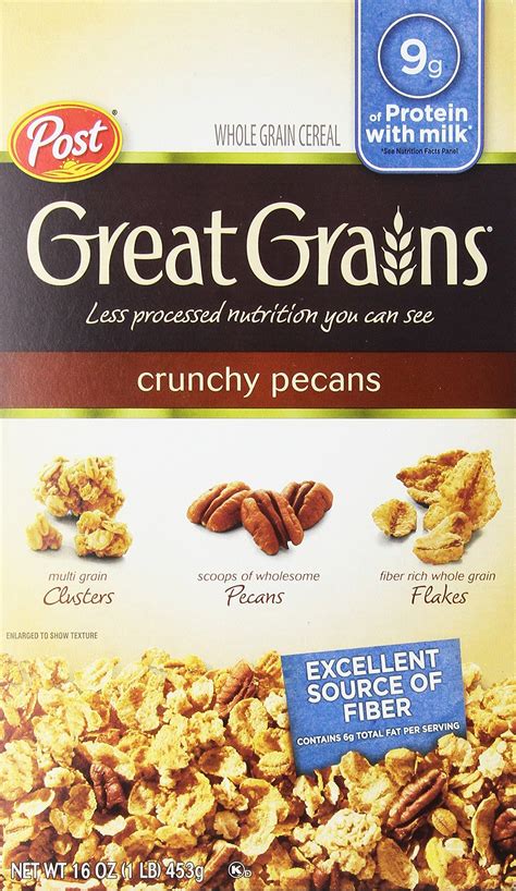How many protein are in great grains - crunchy pecans - calories, carbs, nutrition