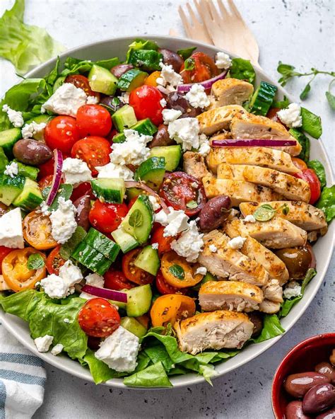 How many protein are in greek baba ganoushchicken salad - calories, carbs, nutrition