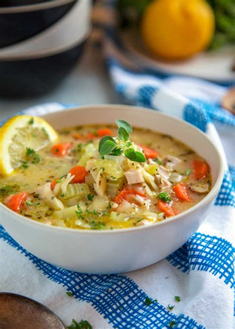 How many protein are in greek chicken and orzo soup - calories, carbs, nutrition