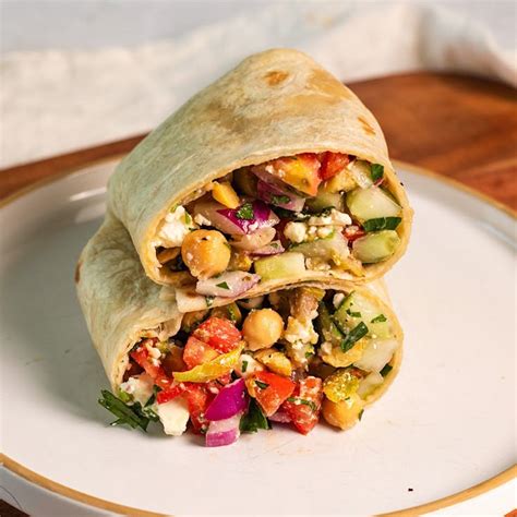 How many protein are in greek salad wrap with tortilla - calories, carbs, nutrition