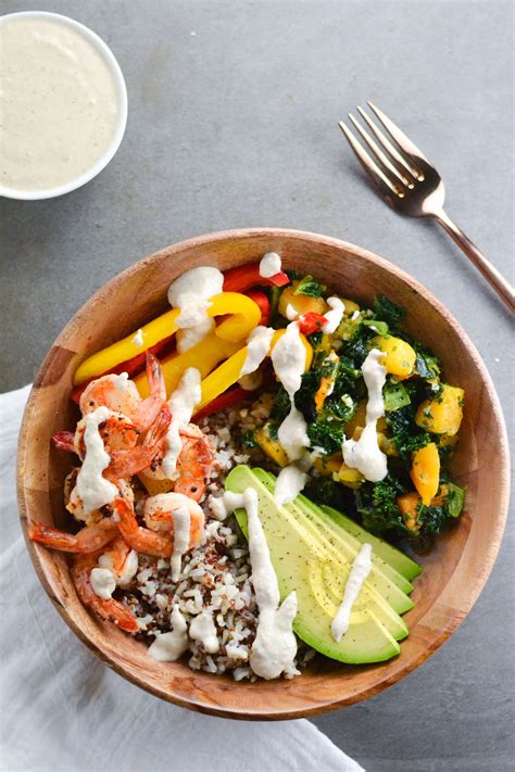 How many protein are in greens grains - citrus shrimp grains bowl - calories, carbs, nutrition