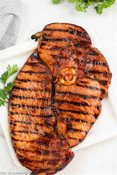 How many protein are in griddled ham steak (1) - calories, carbs, nutrition