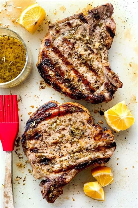 How many protein are in grilled bourbon marinated pork chop - calories, carbs, nutrition