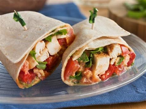 How many protein are in grilled chicken, swiss, roasted red pepper wrap withtriple bean salad - calories, carbs, nutrition