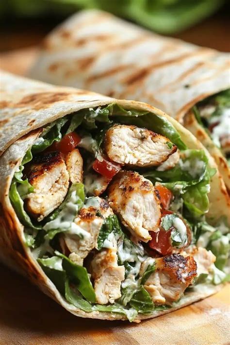 How many protein are in grilled chicken caesar wrap - calories, carbs, nutrition