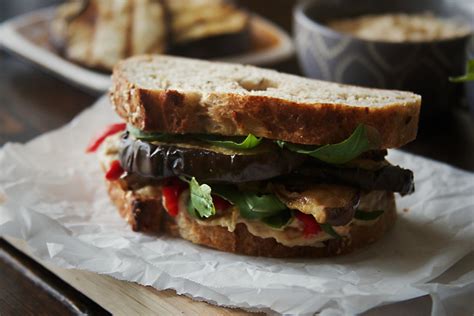 How many protein are in grilled eggplant sandwich - calories, carbs, nutrition