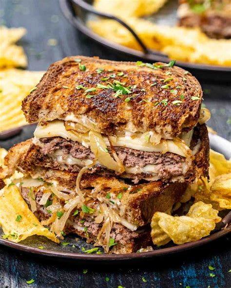 How many protein are in grilled patty melt sandwich on rye - calories, carbs, nutrition