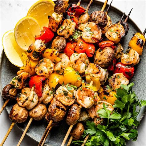 How many protein are in grilled shrimp skewers - calories, carbs, nutrition