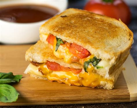 How many protein are in grilled two cheese with roasted tomato - calories, carbs, nutrition