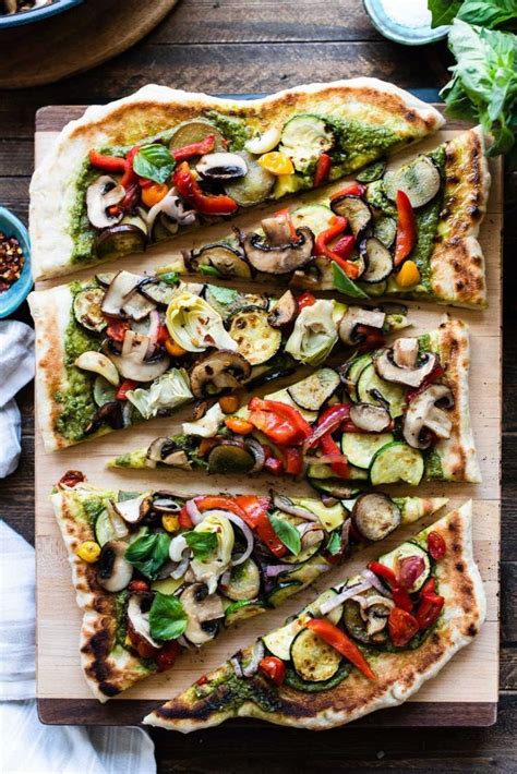 How many protein are in grilled vegetable pizza - calories, carbs, nutrition