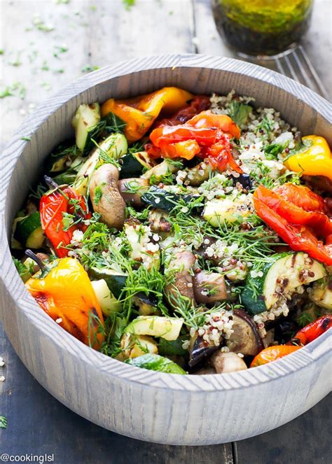 How many protein are in grilled vegetable salad with balsamic dressing - calories, carbs, nutrition