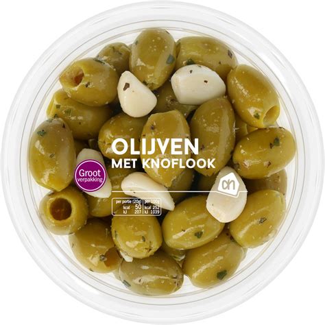 How many protein are in groene olijven pitloos met knoflook 3.7 kg pot - calories, carbs, nutrition