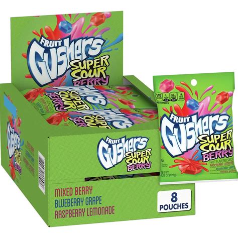 How many protein are in gushers - calories, carbs, nutrition