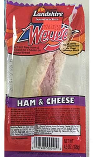 How many protein are in ham and cheese wedge - calories, carbs, nutrition