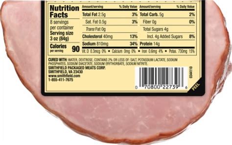 How many protein are in hickory smoked ham - calories, carbs, nutrition