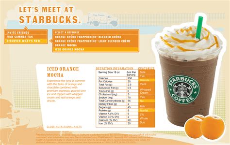 How many protein are in iced orange mocha - grande - whole milk - no whipped cream - calories, carbs, nutrition