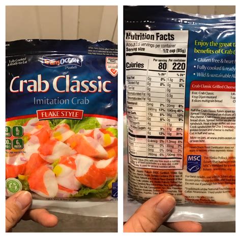 How many protein are in imitation - calories, carbs, nutrition