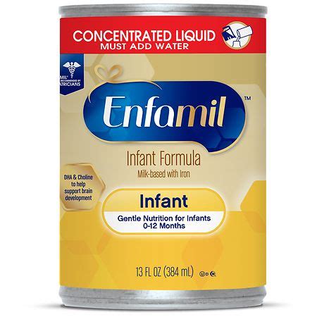 How many protein are in infant formula, mead johnson, enfamil, premium lipil, infant, liquid concentrate, not reconstituted - calories, carbs, nutrition