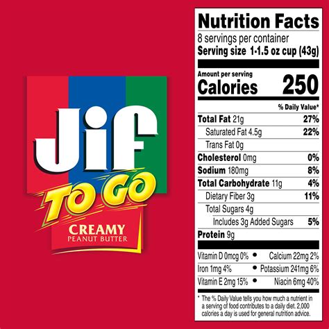 How many protein are in jif cereal - calories, carbs, nutrition