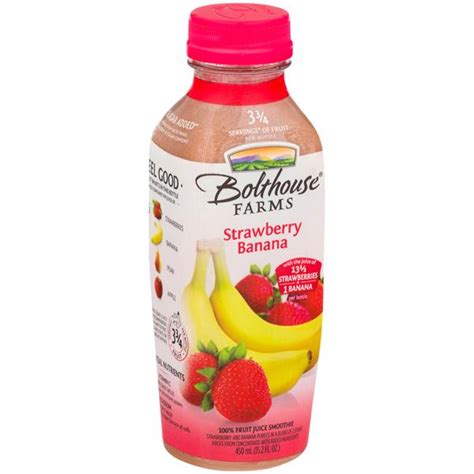 How many protein are in juice smoothie, bolthouse farms, strawberry banana - calories, carbs, nutrition